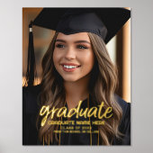 Impressions Dorure Félicitations Diplômé - Photo du Parti - Texte dan (Recto)