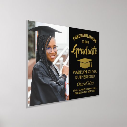 Impressions Dorure Félicitations Graduate One Photo Black & Real (Poser)