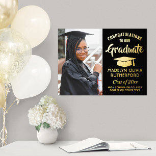 Impressions Dorure Félicitations Graduate One Photo Black & Real