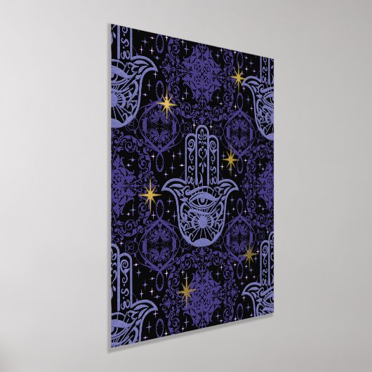 Impressions Dorure Felt violet look Hamsa main avec étoiles (Poser)