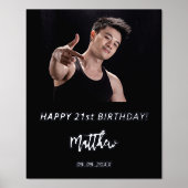 Impressions Dorure fête d'anniversaire noir argent parties scintillan (Recto)