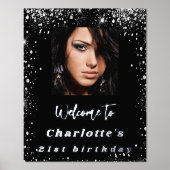 Impressions Dorure fête d'anniversaire noir argent parties scintillan (Recto)