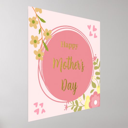 Impressions Dorure Fête de la mère rose et heureuse (Poser)