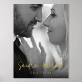 Impressions Dorure fiançailles mariage nom du couple date photo (Recto)