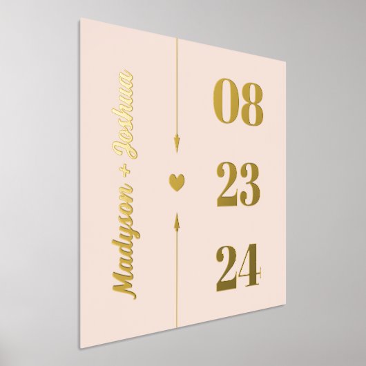 Impressions Dorure Flèches en or flush Noms Anniversaire Date (Poser)