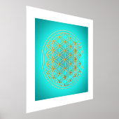 Impressions Dorure Fleur de vie Turquoise Mandala Symbole or (Poser)