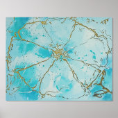 Impressions Dorure Fleur moderne Abstraite bleue et noire (Recto)