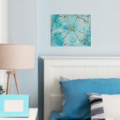 Impressions Dorure Fleur moderne Abstraite bleue et noire (In situ (chambre))