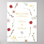 Impressions Dorure Fleur sauvage romantique Foil Affiche de bienvenue (Recto)