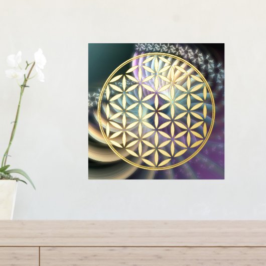 Impressions Dorure FLEURS DE VIE - Symbole de géométrie sacrée plein (In Situ (Tableau d'Entrée))