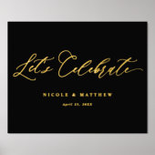 Impressions Dorure Foil, célébrons l'élégant panneau Mariage noir (Recto)