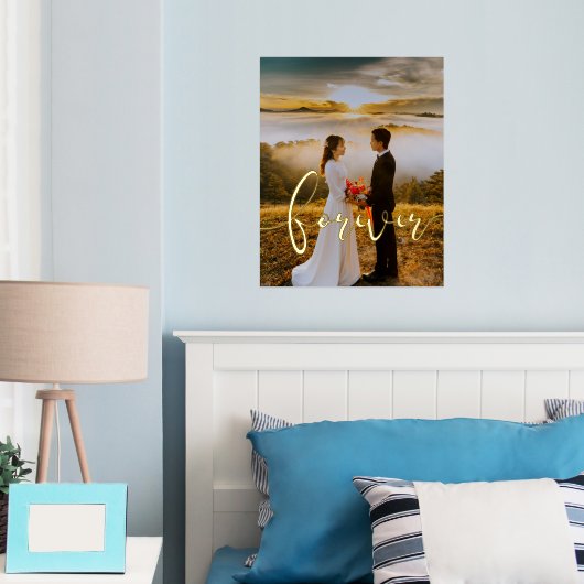 Impressions Dorure Forever design élégant superposition mariage photo (In situ (chambre))