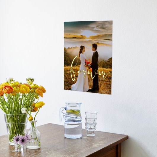 Impressions Dorure Forever design élégant superposition mariage photo (Couchage (Cuisine))