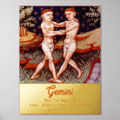 Impressions Dorure Gemini Jumeaux Zodiac Signal Anniversaire (Recto)