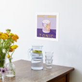 Impressions Dorure Gin & Tonic Retro Purple Cocktail Aquarelle Art (Couchage (Cuisine))