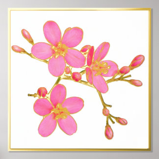 Impressions Dorure Gold Foil Accent Rose Spring Blossoms Imprimer Pos