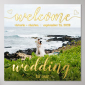 Impressions Dorure Gold Foil Bienvenue à notre Mariage Votre photo (Recto)