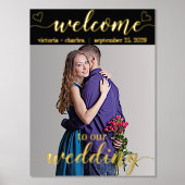 Impressions Dorure Gold Foil Bienvenue à notre Mariage Your Photo Foi (Recto)