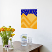 Impressions Dorure Gold Foil Paysage Abstrait Blue Yellow Mountains (Couchage (Cuisine))