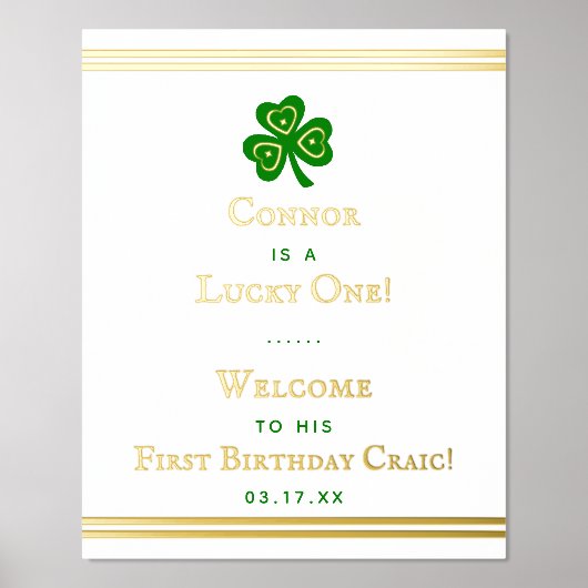 Impressions Dorure Gold Foil St. Patrick's Day 1er anniversaire (Recto)