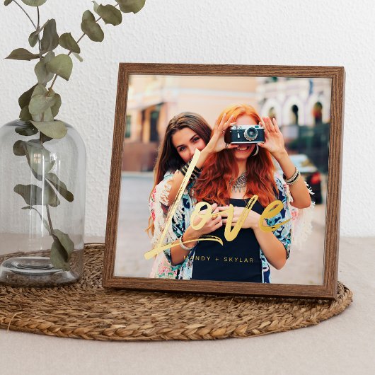 Impressions Dorure Gold Love Brush Script Overlay Couple Photo Memory