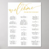 Impressions Dorure Gold Script Welcome Seize Chart N'importe quel évé (Recto)