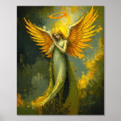 Impressions Dorure Golden Guardian Angel - Peinture numérique Ethérée (Recto)