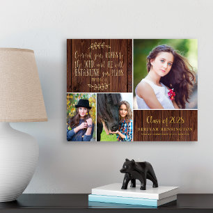 Impressions Dorure Graduation chrétienne Bible Verse Graduation