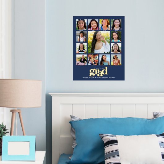 Impressions Dorure Graduation Marine K-12 Photo Collage Bold Real Gol (In situ (chambre))