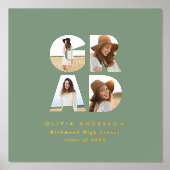 Impressions Dorure Graduation multi photo moderne simple sauge vert (Recto)