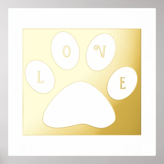 Impressions Dorure Grand Motif Empreinte de patte Aimer Cadeau texte (Recto)