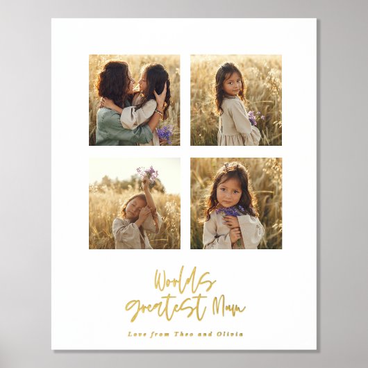 Impressions Dorure Greatest Mum multi photo élégant (Recto)