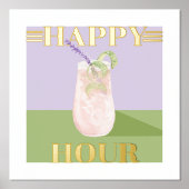 Impressions Dorure Happy Hour Retro Cocktail Rose Aquarelle Art (Recto)