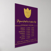 Impressions Dorure Heures d'ouverture de luxe Couleur personnalisée A (Poser)