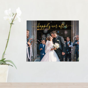 Impressions Dorure Heureux jamais après Gold Elegant Photo Mariage