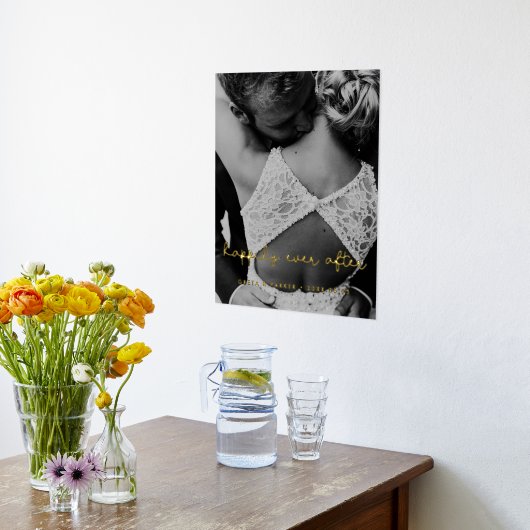 Impressions Dorure Heureux jamais après mignon mariage lunatique or (Couchage (Cuisine))