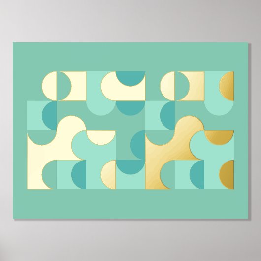 Impressions Dorure Hip Cercles Abstraits Wavy Gold Mosaic Art Motif (Recto)