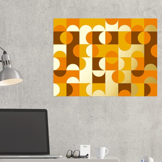 Impressions Dorure Hip Cercles Abstraits Wavy Gold Mosaic Art Motif (In situ (Bureau 2))