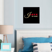 Impressions Dorure I love (ajouter votre texte) Cadeau Saint-Valentin (In situ (chambre))