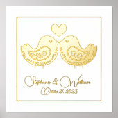 Impressions Dorure Inséparables d'or avec texte personnalisé (Recto)