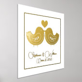 Impressions Dorure Inséparables d'or avec texte personnalisé (Poser)