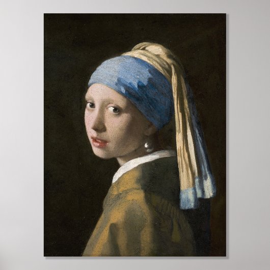 Impressions Dorure Johannes Vermeer, fille avec une oreille perle (Recto)