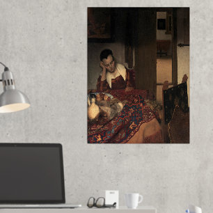 Impressions Dorure Johannes Vermeer, Jeunes Femmes Dormant