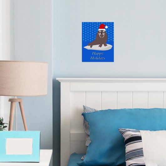 Impressions Dorure Joli Noël Walrus et Snowflakes Custom (In situ (chambre))