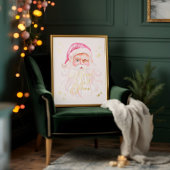 Impressions Dorure Joyeux et rose classique Noël Retro Père Noël rose