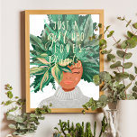 Impressions Dorure Juste une fille qui aime les Plantes | Plante foll<br><div class="desc">Es-tu une fille qui aime les plantes ? Ensuite, vous aimerez notre affiche super mignonne et unique femme plante. Le design présente notre originale femme afro-américaine peinte à la main avec la coiffure de la femme créée pour ressembler à un arrangement de différents plantes et feuilles. "Juste une fille qui...</div>