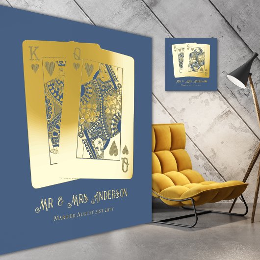 Impressions Dorure King Queen Jouer aux cartes Cadeau du nouvel anniv