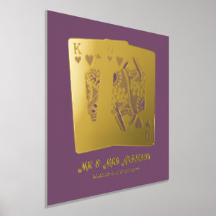 Impressions Dorure King Queen Jouer aux cartes Cadeau du nouvel anniv