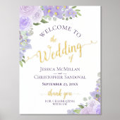 Impressions Dorure Lavender Boho Floral Élégant Mariage Bienvenue (Recto)