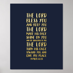 Impressions Dorure Le Seigneur Vous Bénit Et Vous Garde, Numéros 6:24